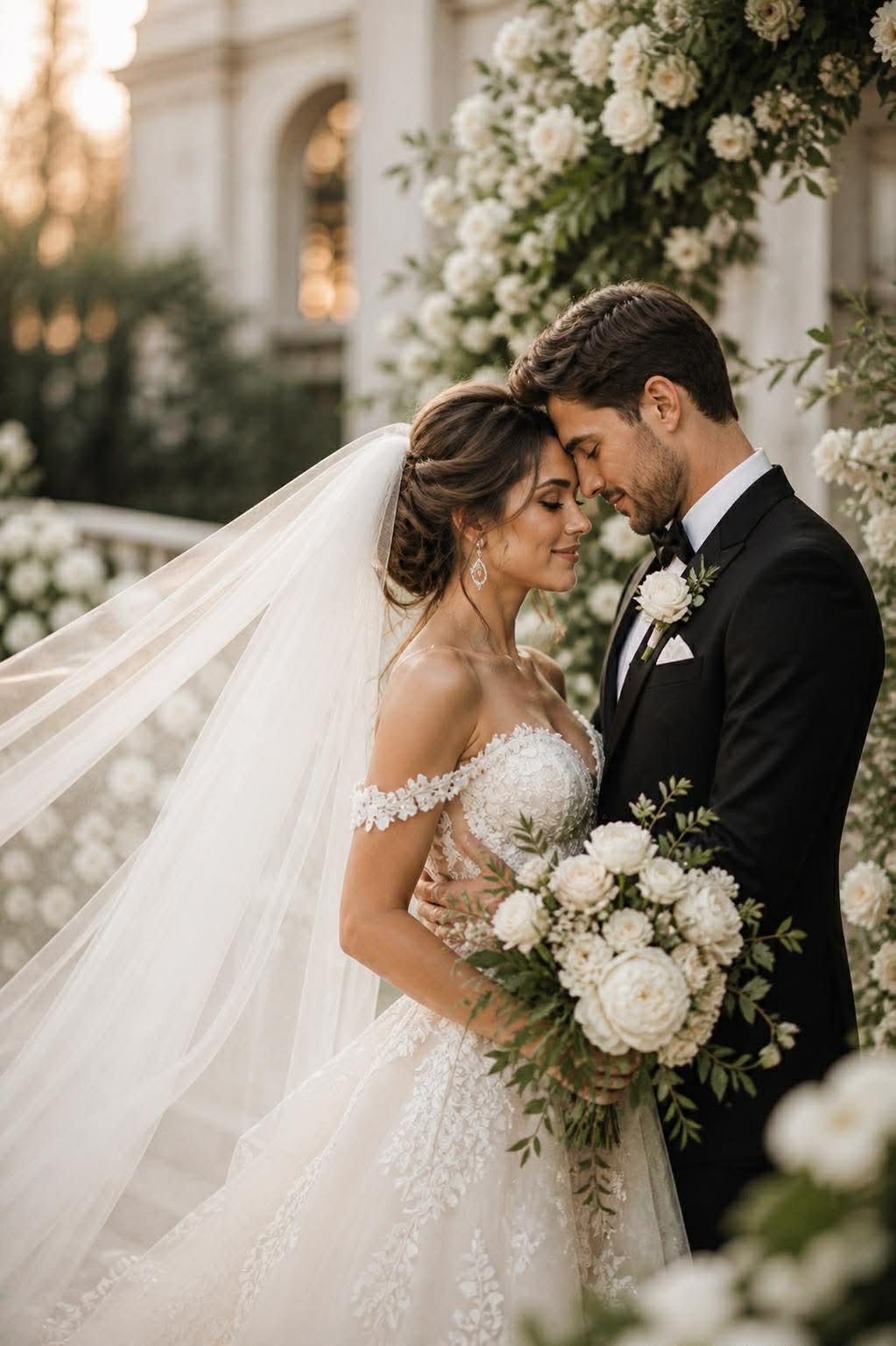 Beautiful couple on their wedding day